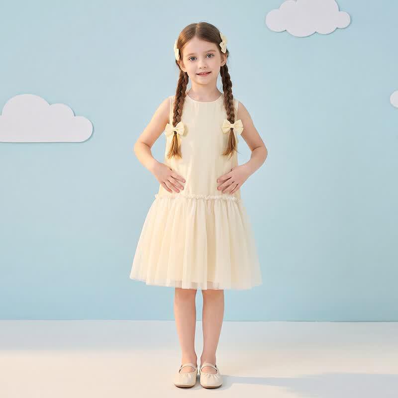 Montagut Girls Sleeveless Mesh Panel Casual Dress 110