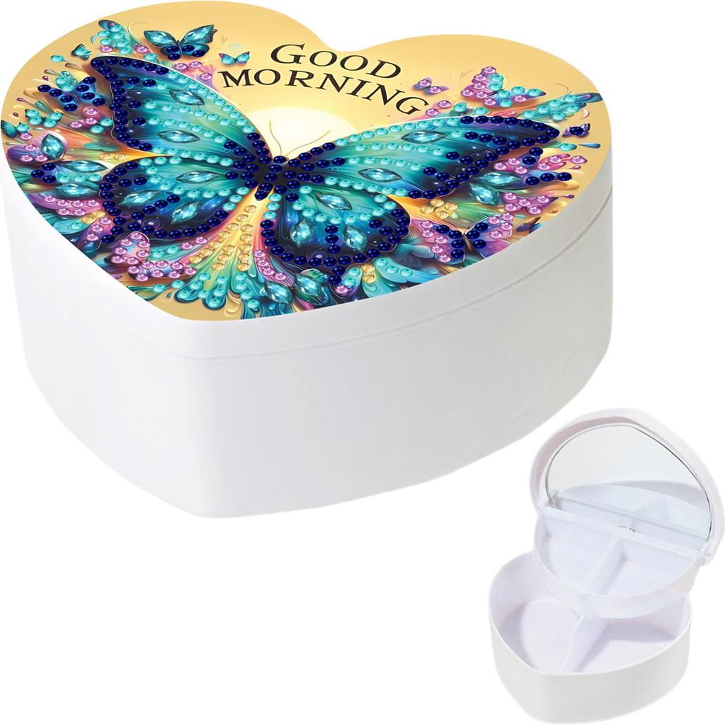 DIY Diamond Painting Handmade Storage Box Partial Drill Crystal Storage Case Kit Heart-Shaped Jewelry Box for Home Decor
