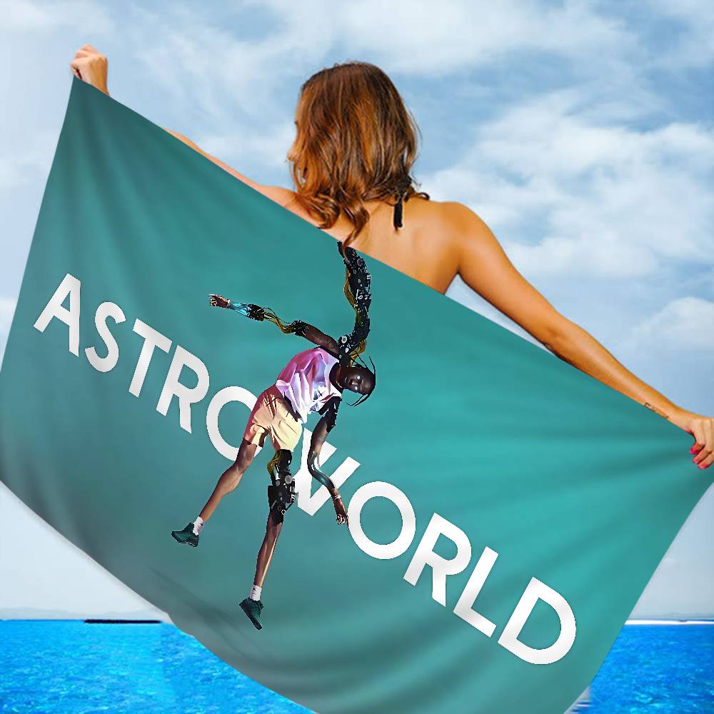 T-Travis S-Scott A-Astroworld Microfiber Printed Beach Towel Mountain Climbing Yoga Beach Swimming Running Absorbent Soft Towel