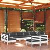 VidaXL Solid Pine Wood 9 pcs Garden Lounge Set with Cushions Patio Furniture Outdoor Furniture Garden Furniture 3097200