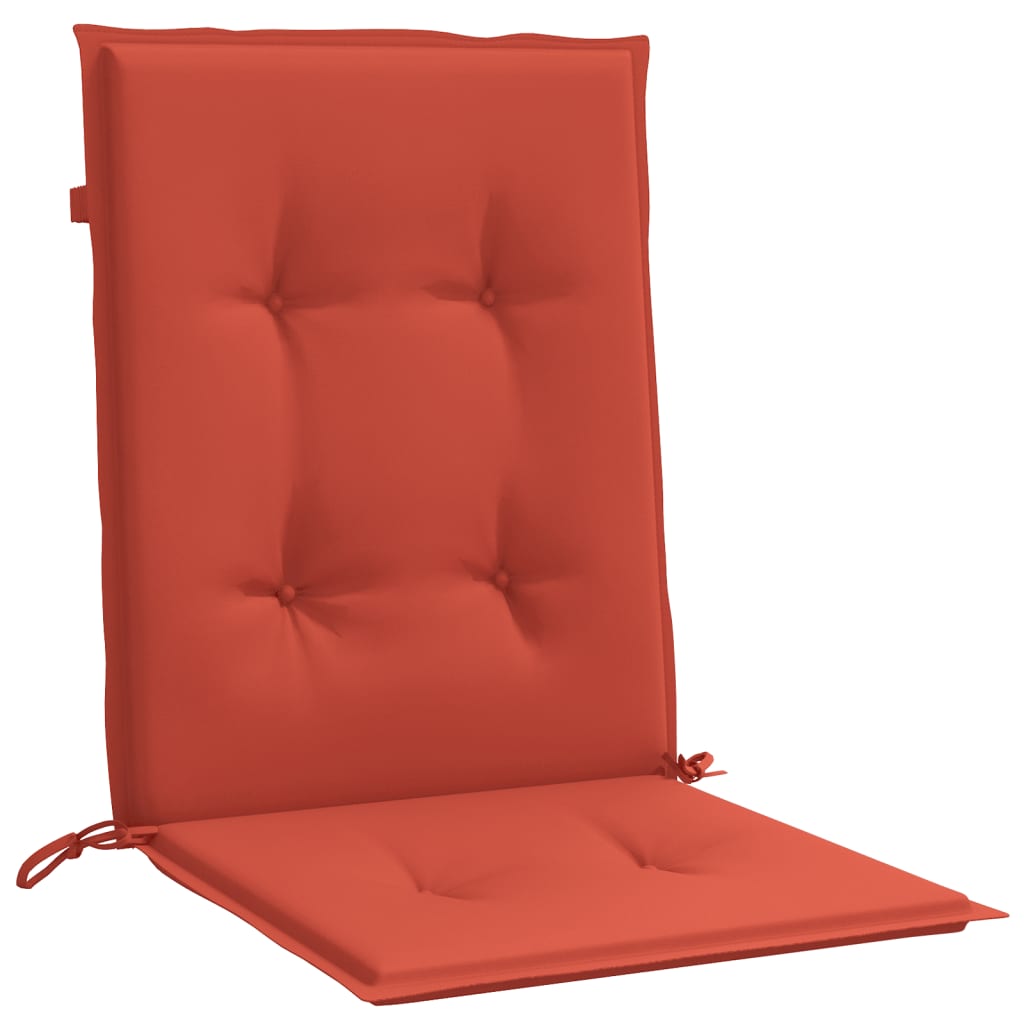 Low Backrest Cushions 2 Pcs. Melange Red 100x50x4 cm Fabric
