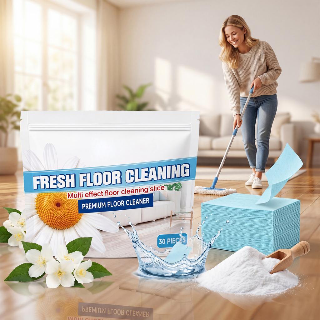 Fogli Detergenti per Pavimenti Multi-Azione per Casa e Ufficio Detergente Premium per Pavimenti 30 Pezzi Formula Dissolvibile Pratica per Diverse Superfici