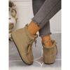 Lace-up Fleece Snow Boots 2025 Winter New Plus-size Warm Cotton Shoes for Women