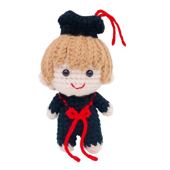 Handmade Graduation Crochet Doll, Knitting Cartoon Boy Girl Graduates Toy Decoration, Grad Gifts for Him, Her, Class of 2026 Students