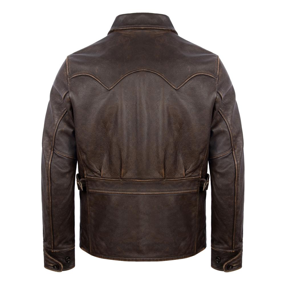 1930 Vintage Yellow Brown Genuine Cow Men Leather Jacket Men's Coat Biker Jacket Slim Fit Spring Autumn