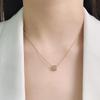 Elegant Gold Titanium Steel Zircon Pendant Necklace for Women - Simple, Shiny, No-Fade Clavicle Chain