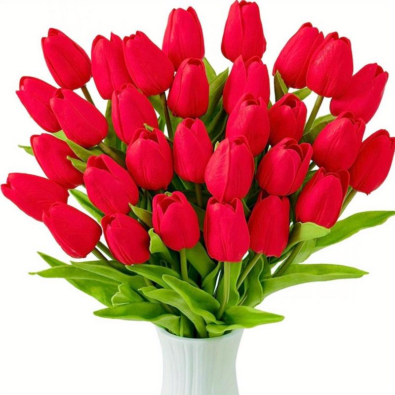 Bundles Vibrant Real Touch Artificial Tulips -Faux Flowers - &Home Accent - Weddings,Mother's Day,Valentine's Day