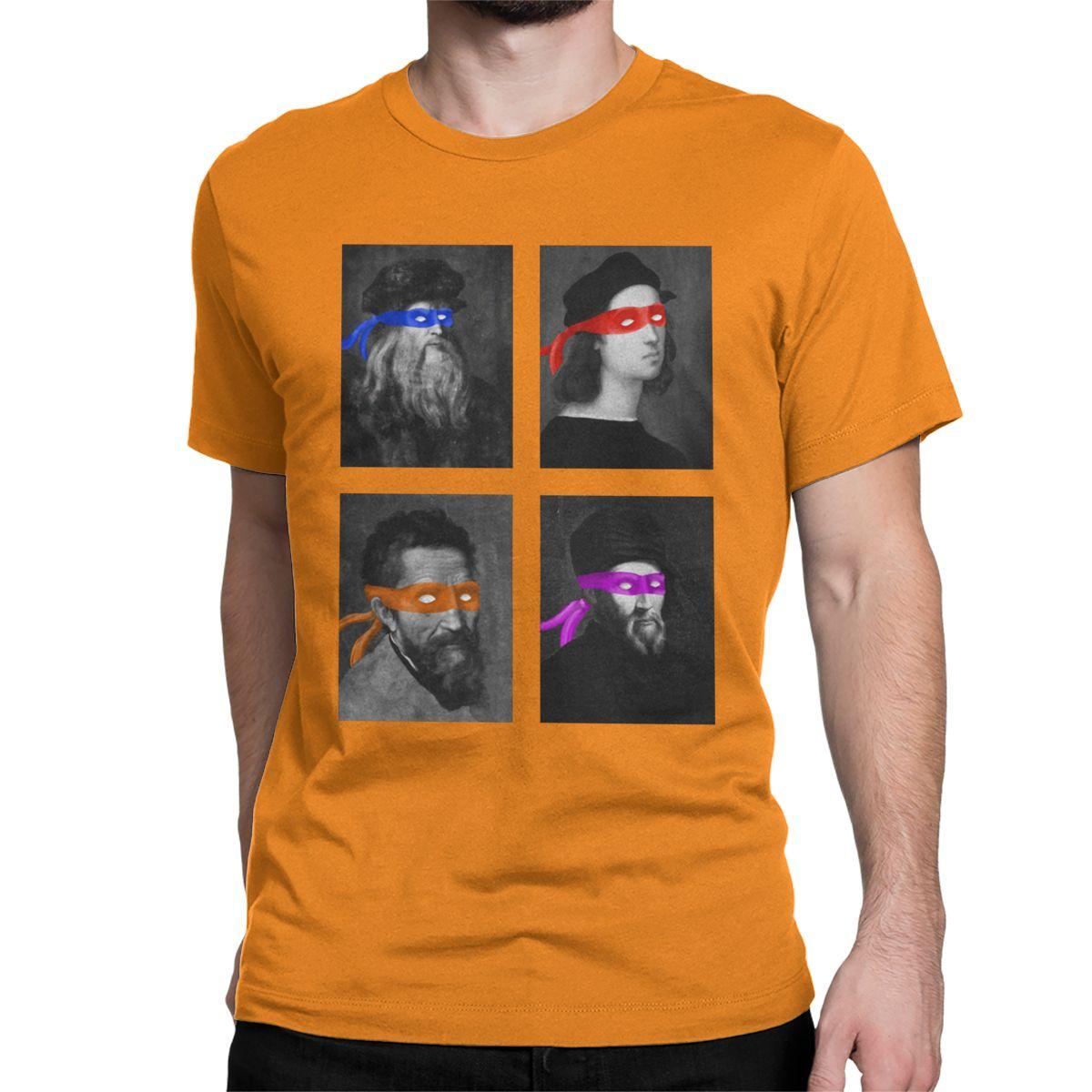 

Teenage Mutant Ninja Artists T Shirts for Men Cotton Fashion for Male T-Shirts Science Turtles Tees Short Sleeve Clothes Adult 4XL
