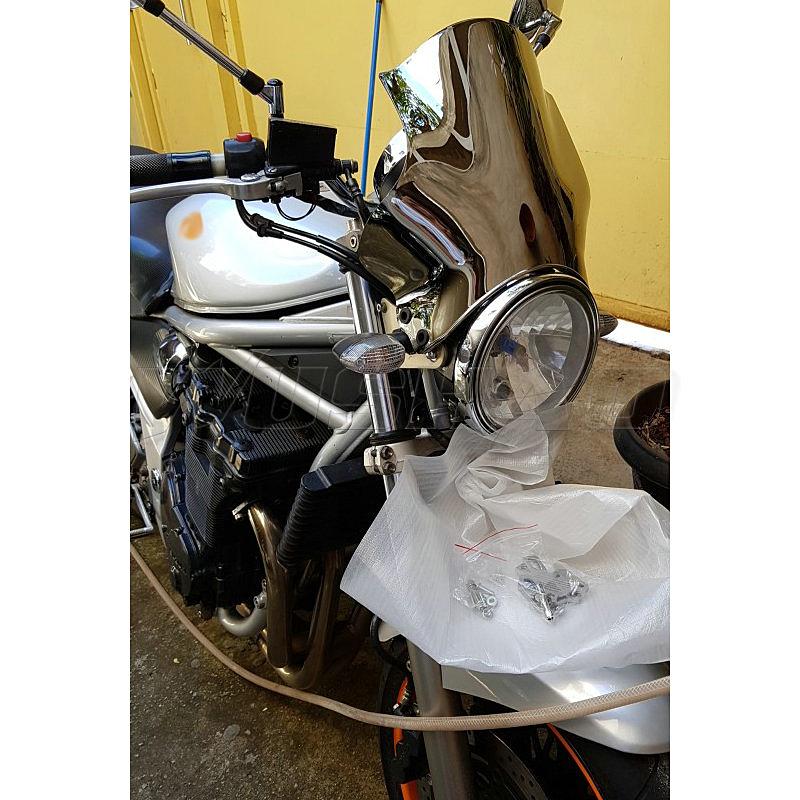 Motorcykel Dubbelbubbla Vindruta Vindskydd För Suzuki SV650 SV1000 GSX1400 SV 650 1000 Bandit GSF650 GSF1200 GSF1250 Svart
