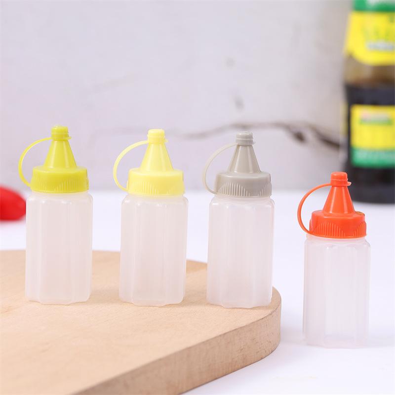 4Pcs Mini Plastic Sauce Squeeze Bottle Seasoning Box Salad Dressing Containers For Outdoor Barbecue Bento Lunch Box Accessories