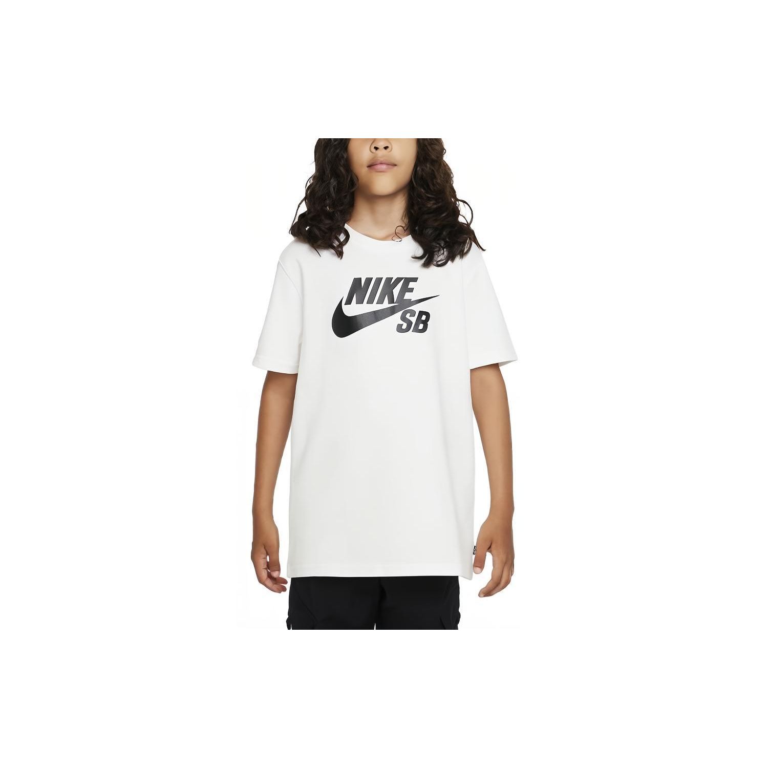 

Nike T-Shirt Logo Letter Print Ribbed Round Neck Loose Kids tops FD4001-100 XL