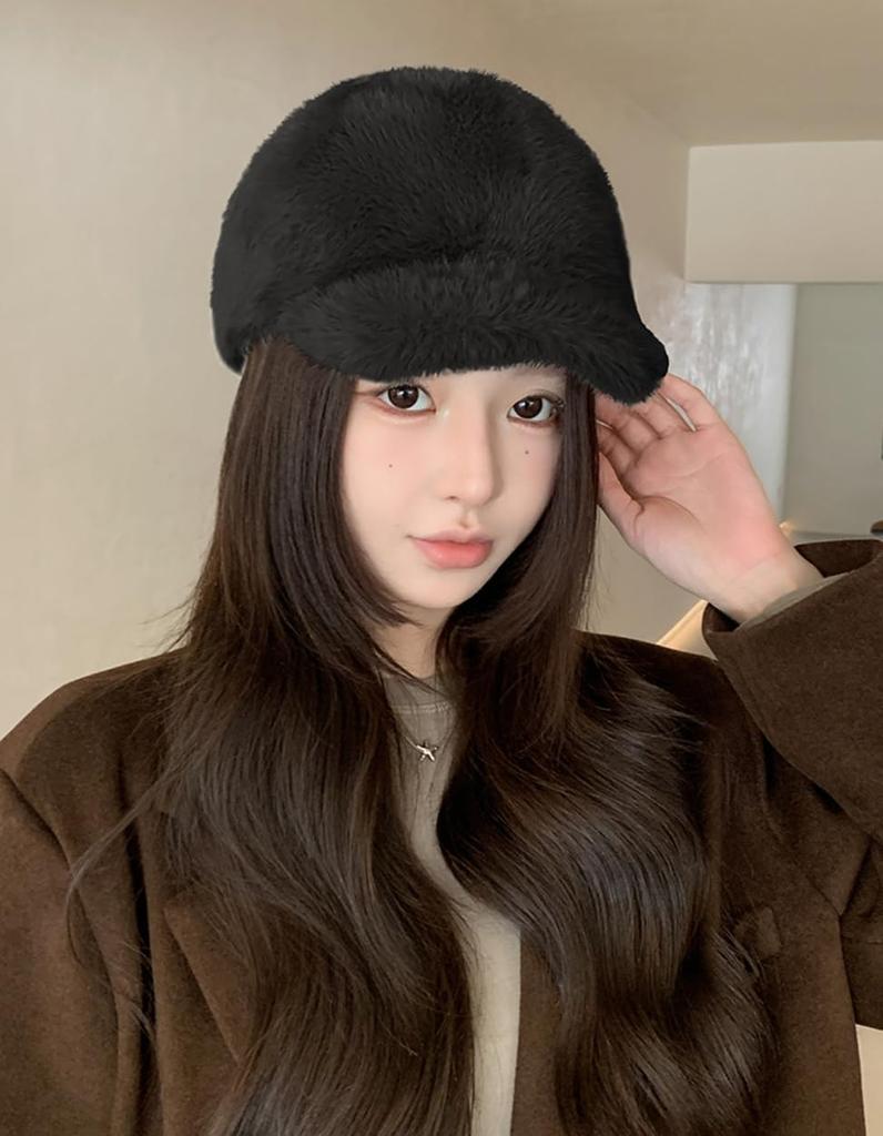 Electric Circus Fur for Men and Fluffy Baseball Cap for Perfect for or Fall and A Popular Gift for Adults and Perfect for Medical Knit Newsboy and A