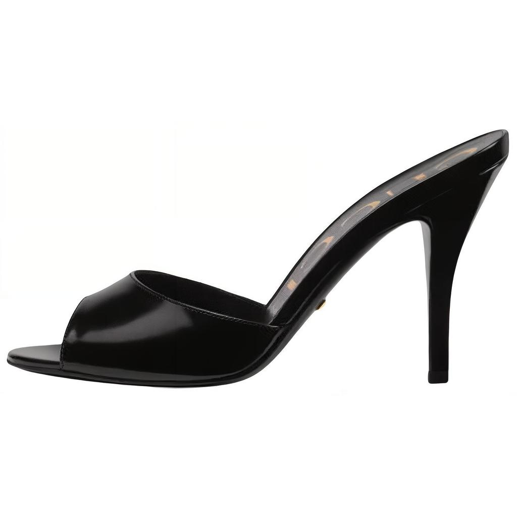 GUCCI Slide Slippers Women's Black 593389 CLG00 1000