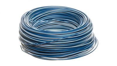 Installation Cable H05V-K 1 Dark Blue with White Stripe 4510923 /100m/