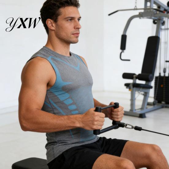 Men Compression Undershirt Shirt Athletic Sleeveless Tank Top Body Shaping Breathable Moisture-Wicking Gym for Fitness Blood Circulation
