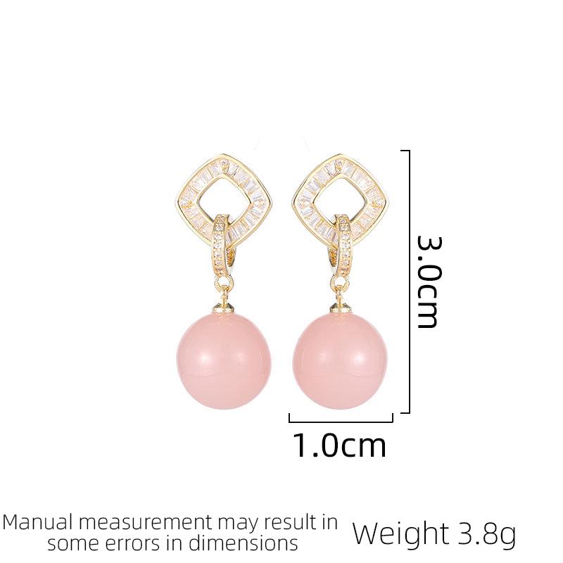 Damen Ohrringe Leichtes Luxusdesign Kirschblüten Tropföl Imitationsperlen Modisch Und Vielseitig Nischendesign Ohrringe