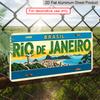 2D Flat - Vintage Rio De Janeiro Cidade Maravilhosa Aluminium Decorative Sign| 2D Flat Print, 11.8×5.9 Inch, Ideal for Wall Decor in Study and