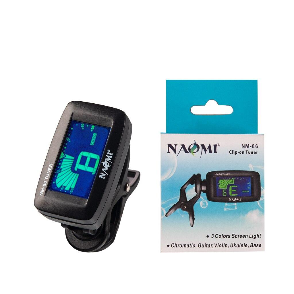 NM-86 Guitar Tuner Clip on Tuner with 3 Colors Screen Light LCD Color Display with Guitar and All Stringed Instruments