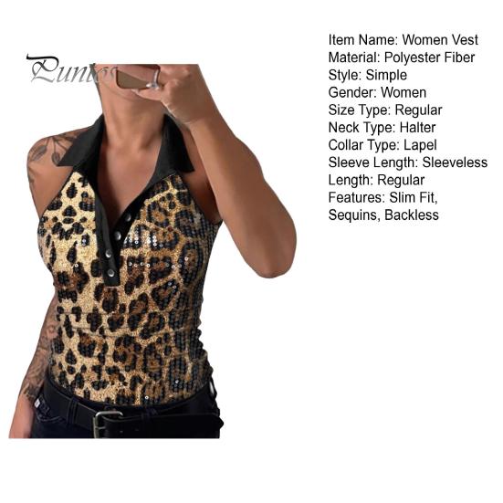 Vestă Damă Rever Decolteu V Fără Mâneci Topuri Umeri Goi Paiete Strălucitoare Maiouri Sărbători Petreceri Cluburi