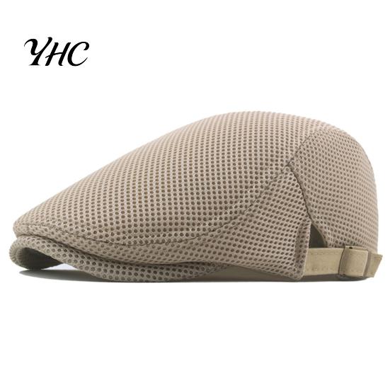 Polyester Convenient Men Hat Perfect Gifts Hollow Cap Washable Beret for Daily