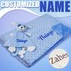 Personalized Newborn Baby Blanket with Custom Stroller Sleeping Dolls Animal Security Towel Gift Set for Baby Shower Gifts
