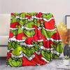 Weihnachten Grinch Cartoon Druck Flanelldecke Schlafzimmer Sofa Camping Warme Decke Geschenke für Familie und Freunde-MJ020