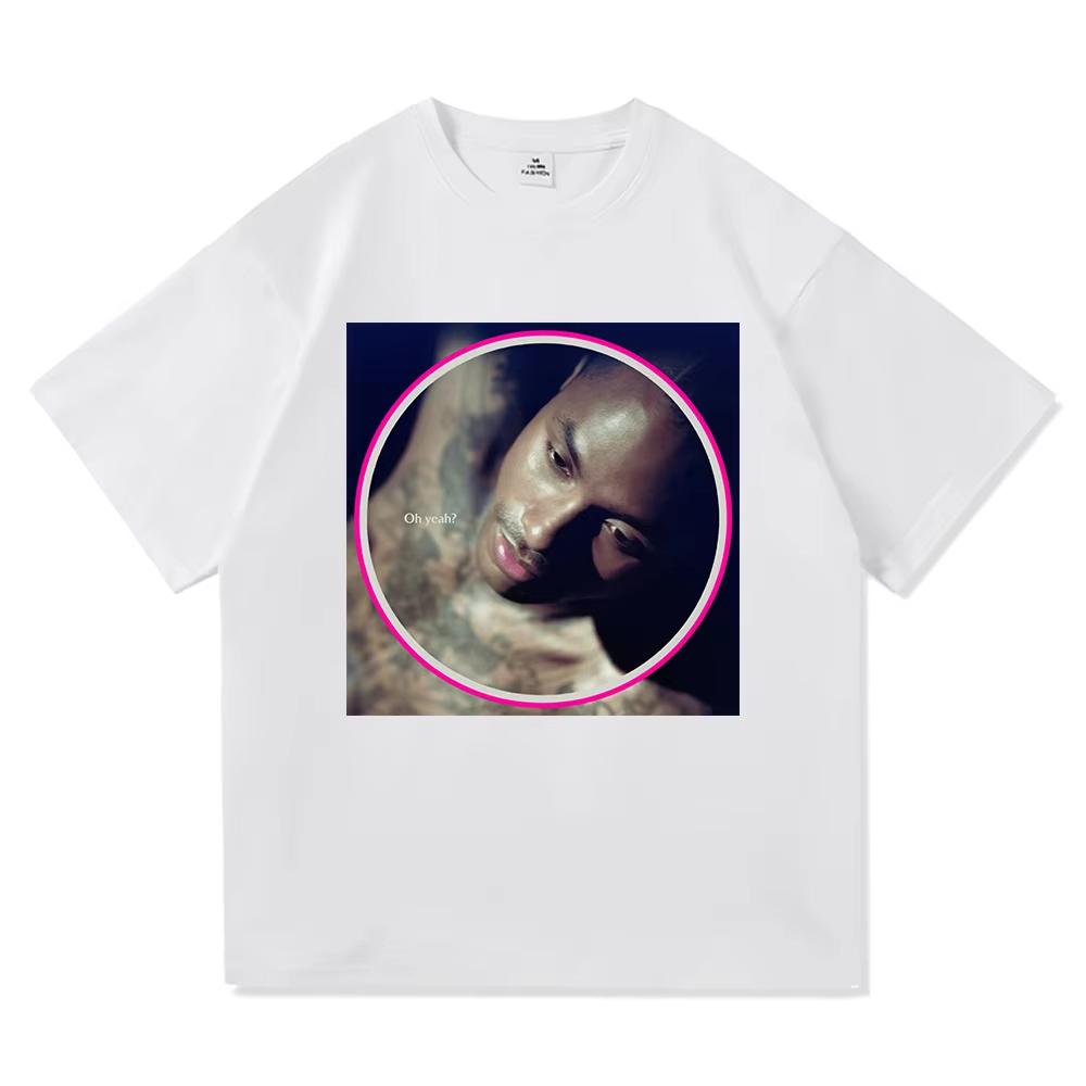 Zomer Hete Verkoop Steve Lacy Portret Voor- en Achterkant Print T-shirt Amerikaanse Retro Hip Hop Oversized Heren Dames T-shirt Y2K Katoen Gotisch Rond T-shirt