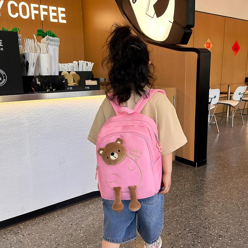 Cute Bear Design School Bag For Children In Kindergarten And Grade School 2024 Trendy Breathable Nylon
