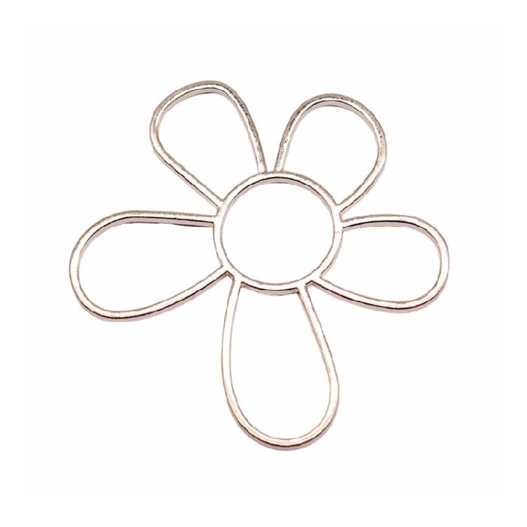 

Large Hollow Flower Pendant Charms for DIY Craft Jewelry Making Supplies 48x42mm золотий