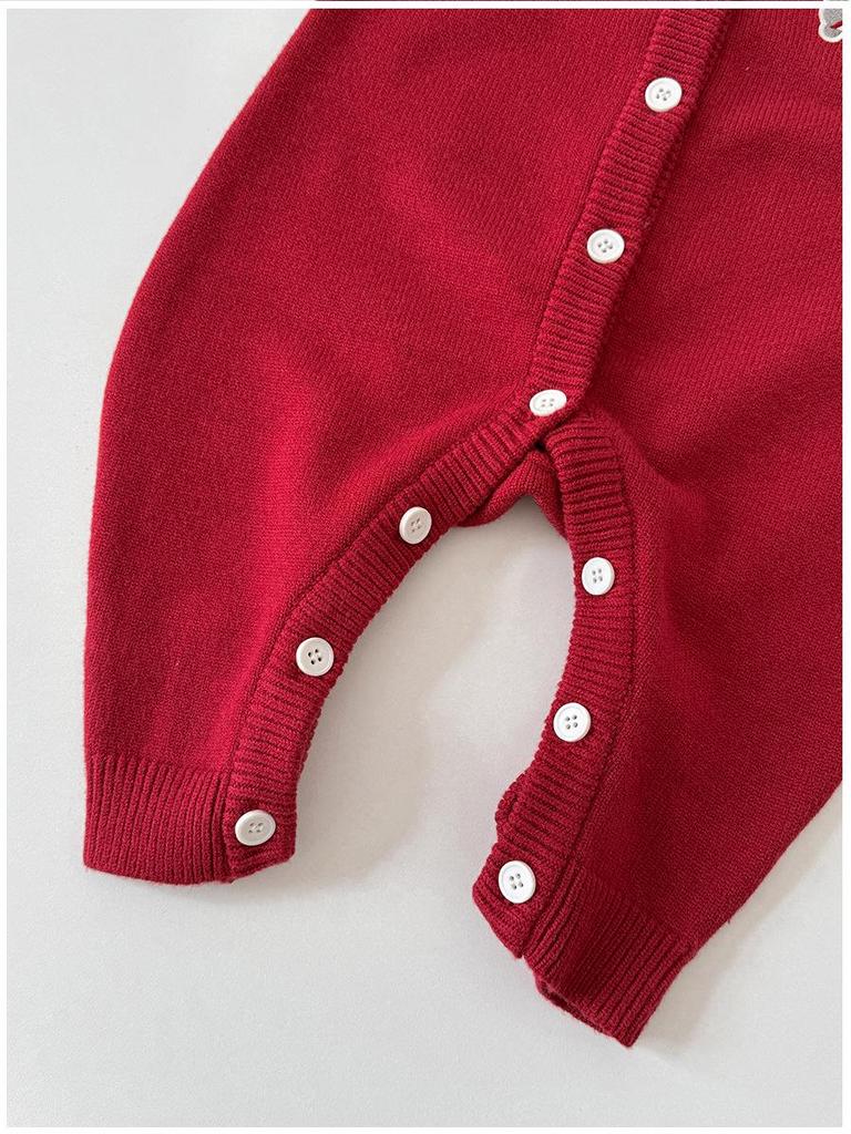 2026 New Year Red Family Sweaters: Parent-Child, Baby, and Toddler Outfits for Family of Three or Four