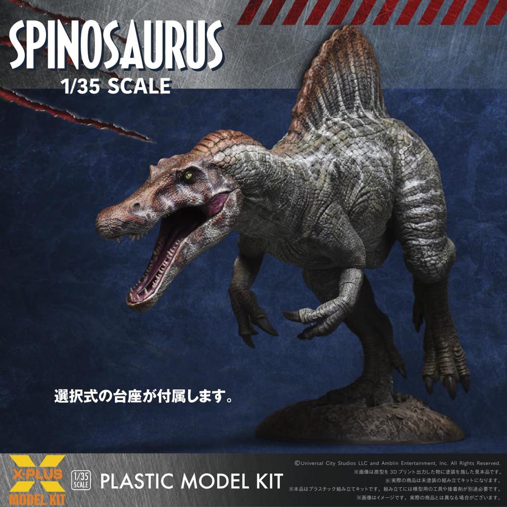 Jurassic Park III Spinosaurus-skala umalt plastmodellsett X-Plus 1/35
