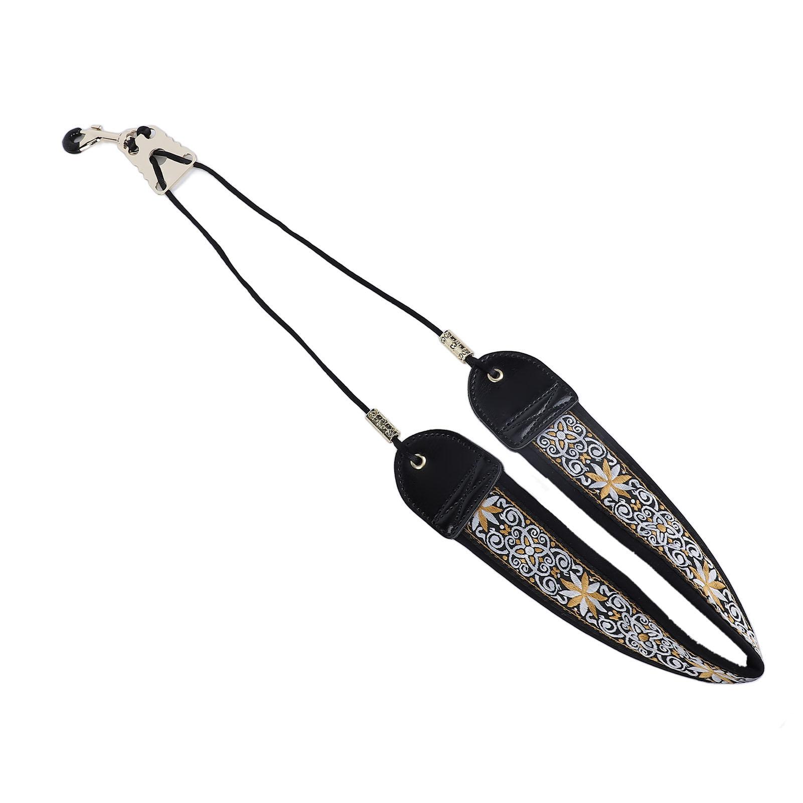 

Ремень для шейного ремня с вышивкой для альт-тенор-саксофона, регулируемые аксессуары для инструментов с металлическим крючком TS‑08 Sunflower