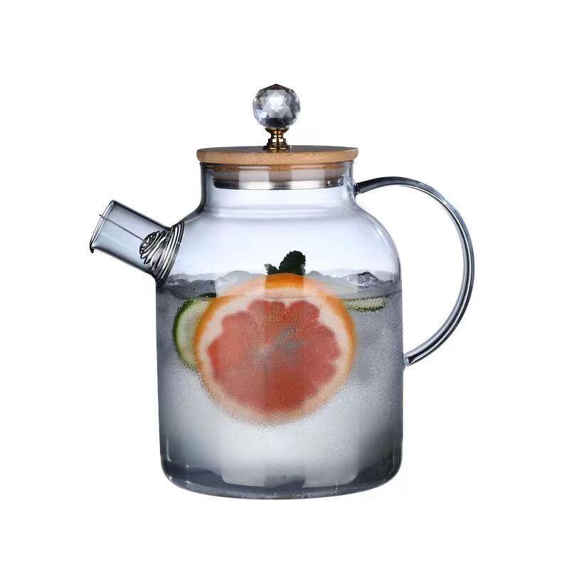Large Capacity Amber Glass Water Pitcher