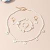 French High Pearl Jewelry Children's Light Luxury Niche Design Sense Necklace Bracelet Ring Earrings Jewelry 4 suit