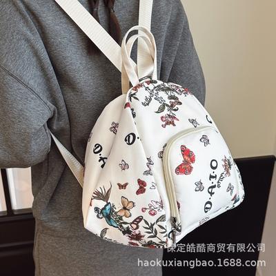 Casual Large-capacity Printed Bag Women's 2025 New One-pack Multi-purpose Backpack Commuter Shoulder Tote Bag