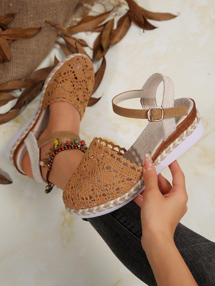 

Large size bag head hollow wedge sandals summer new after empty famous style buckle women s shoes 43 коричневый