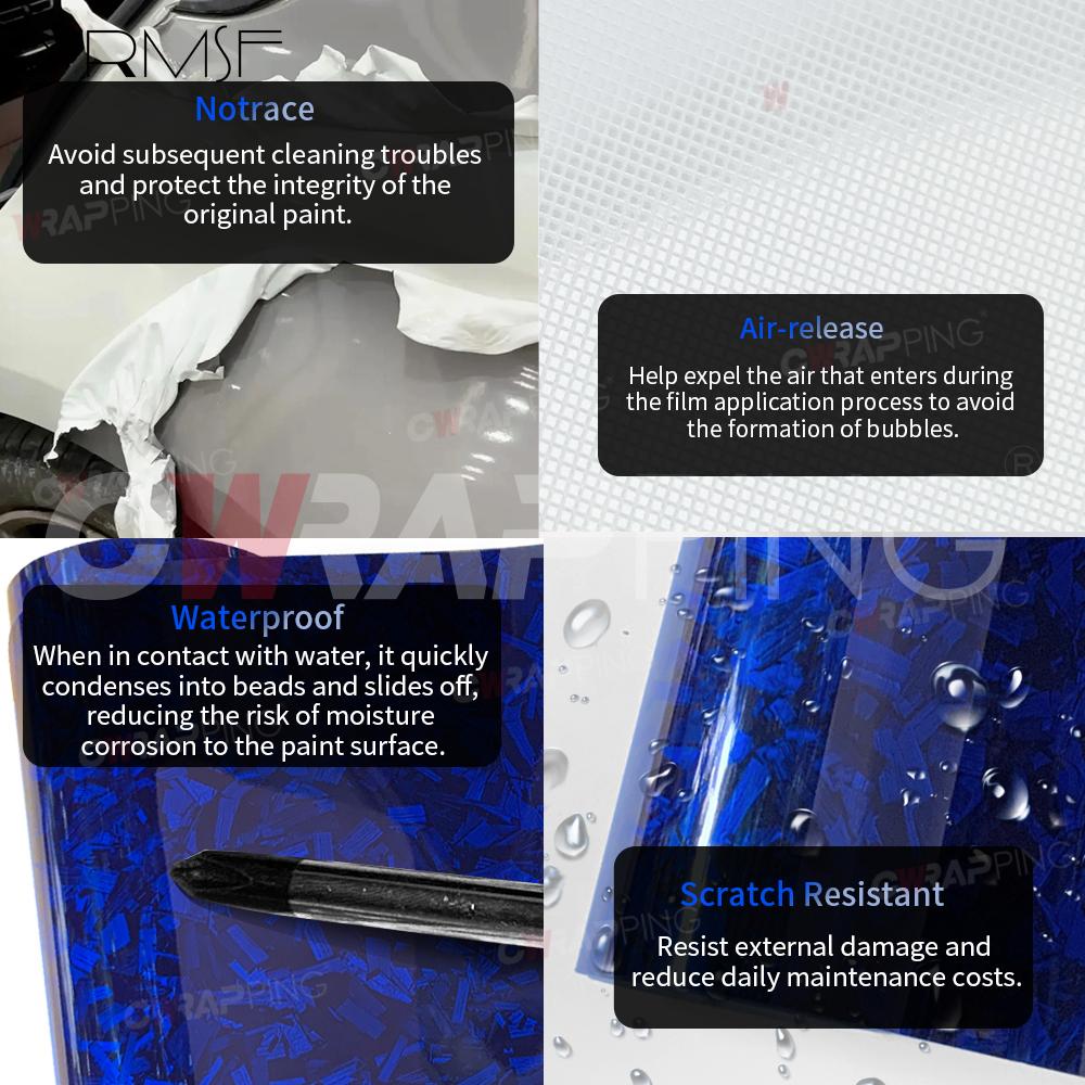Folie Vinil Wrap Fibră de Carbon Floare Consumabile Auto Caroserii Auto PET Accesorii Motocicletă Auto Impermeabil Fără Bule Film Autoadeziv