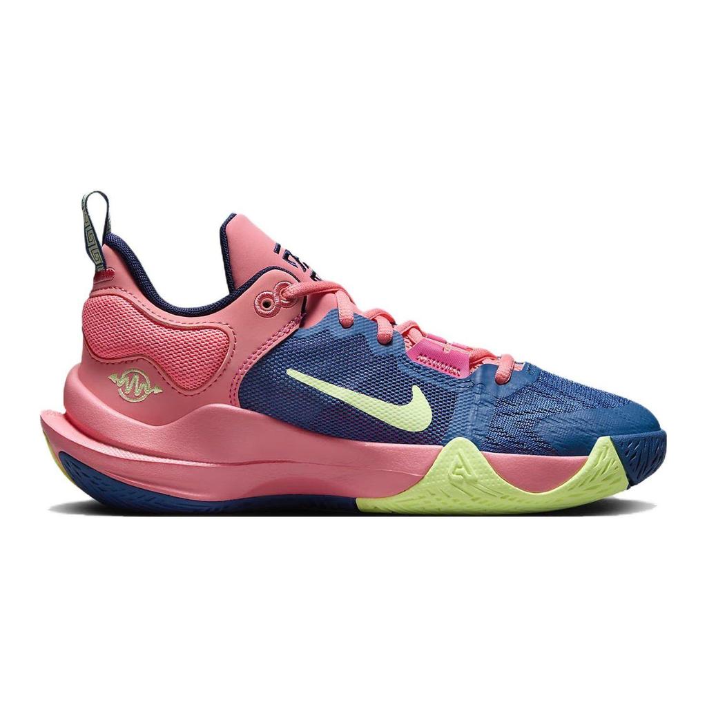 Nike GS Low Top Basketball Shoes Pink Multi-Color Big Kids' Shoes FQ8168-630