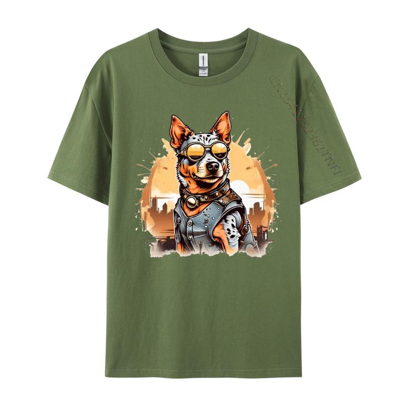Australische Hütehunde T-Shirt für Männer Lustig Haustierliebhaber Cooles Print-T-Shirt Grafische T-Shirts Herren Baumwolle Geschenk
