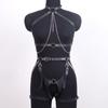Bretelles de corps sexy Costume pour femme Lingerie en cuir PU Ceinture jarretelle Bdsm Bondage Sous-vêtements Jarretières de cuisse Vêtements fétichistes gothiques