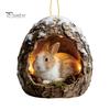 Festive Atmosphere Decorations Forest Animal Ornament, 2D Flat Woodland Acrylic Christmas Home Party Hanging Supplies Decoration for Tree, Holiday
