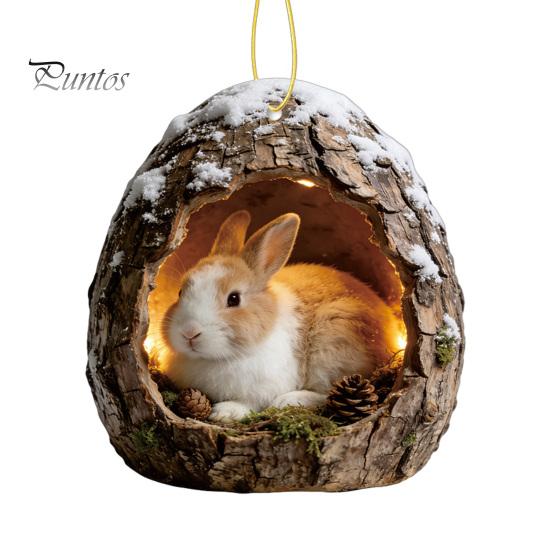 Festive Atmosphere Decorations Forest Animal Ornament, 2D Flat Woodland Acrylic Christmas Home Party Hanging Supplies Decoration for Tree, Holiday