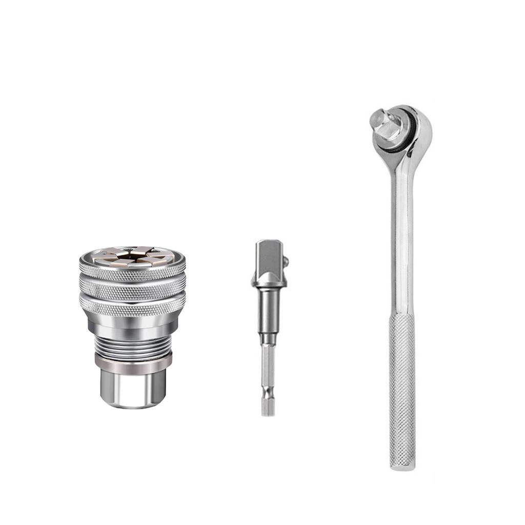 Adjustable Universal Socket Wrench Manual Socket Wrench Sleeve 10mm-19mm Universal Sockets Tools for 3/8" Drive