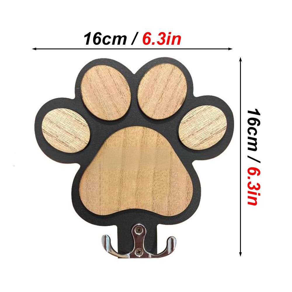 1/2pcs Dog Lover Gift Leash Hanger, Natural Wood with Paw Design, Perfect for Hanging Collars, Coats & Keys, Housewarming