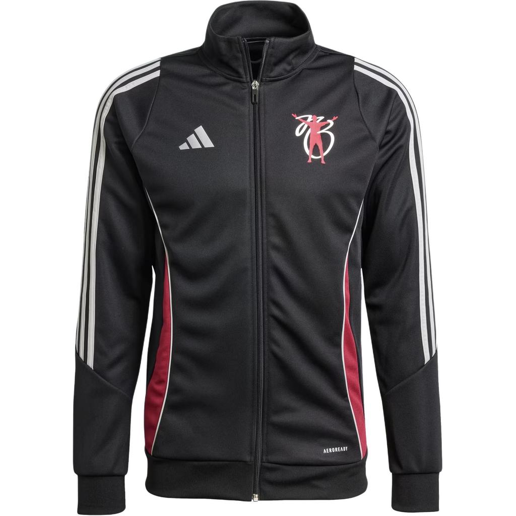 Adidas SS25 Football Jude Bellingham Training Logo Stripe Moisture-Wicking Slim Fit Long Sleeve Jacket Men Jacket Black JX1969