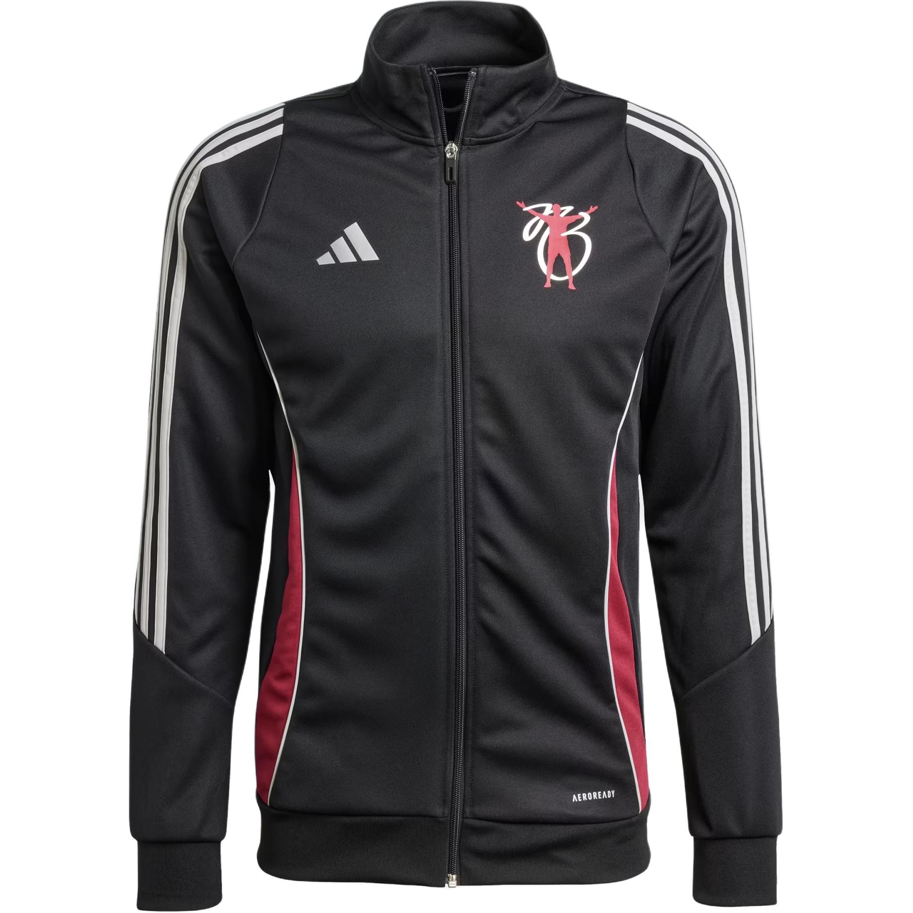 

Adidas SS25 Football Jude Bellingham Training Logo Stripe Moisture-Wicking Slim Fit Long Sleeve Jacket Men Jacket Black JX1969 XL