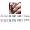 ABS Material Short Square Artificial Nail Featuring Rabbit Patterns And Floral Art For Festive Occasions