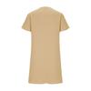 Summer Cotton Linen Dress for Women Casual Short Sleeve V Neck Mini T-Shirt Dress Loose A-line Short Sundress