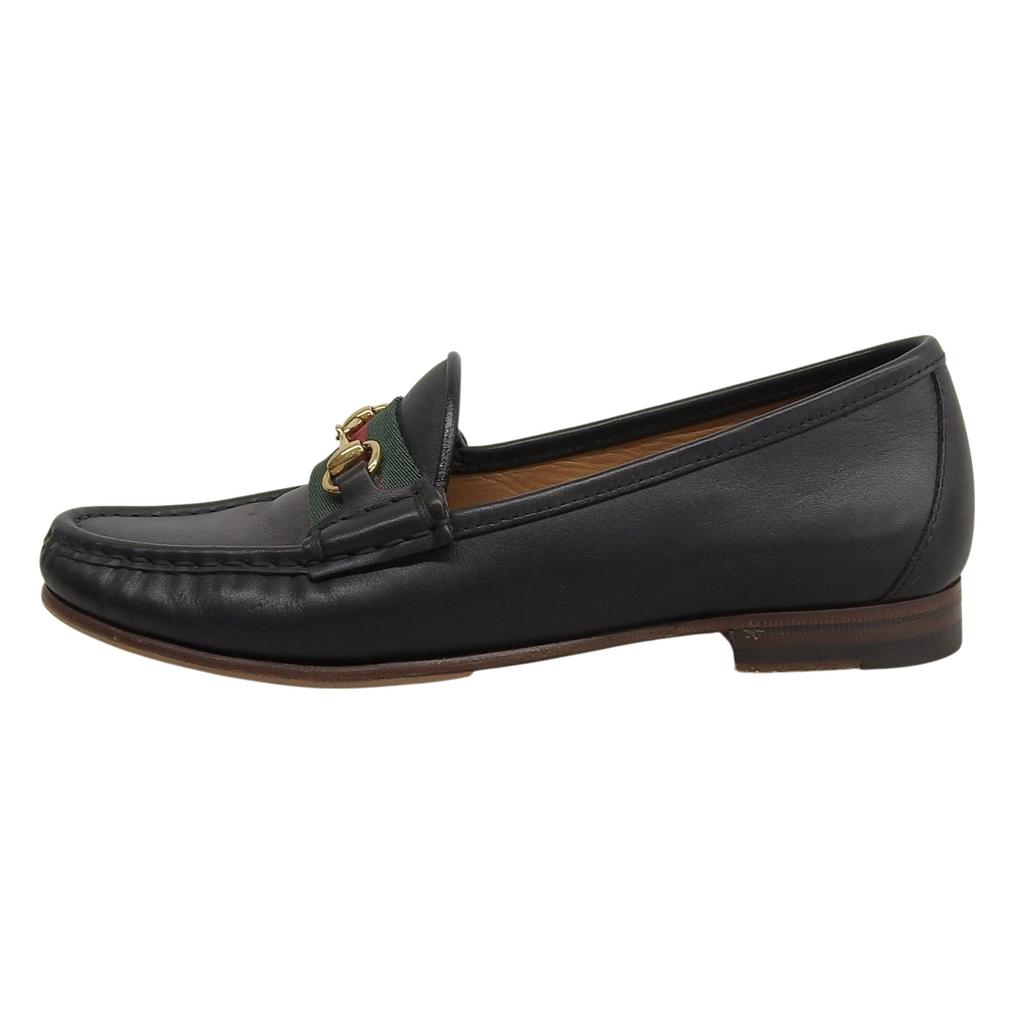 Great GUCCI Loafers Black Leather Women 36 384874 Used