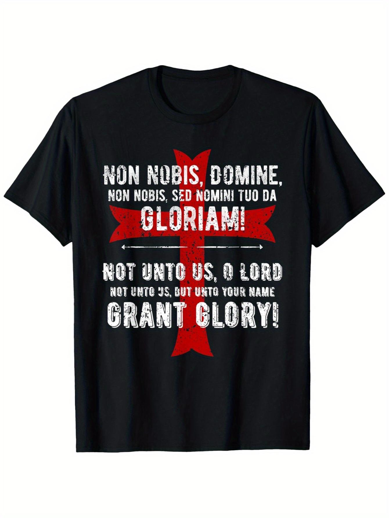 Mens Knights Templar Cross Tshirt  Faux vintage Latin lettering and Knights Templar cross logo  Pure cotton couple Tshirt S